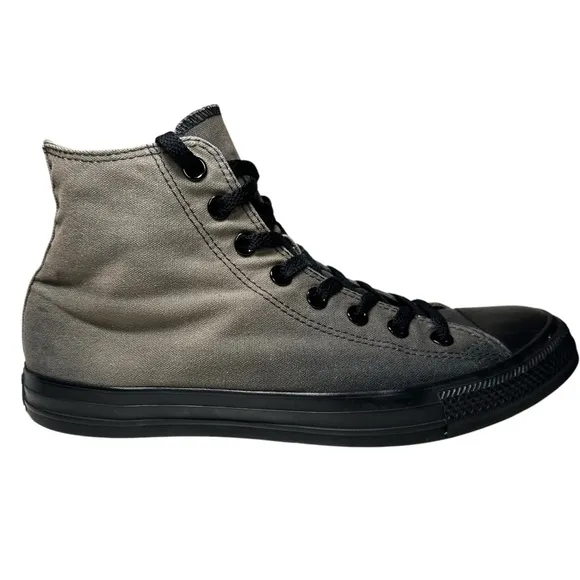 Converse- Unique Custom Sun Bleached Black All Star Hightop Sneakers- Men’s 10