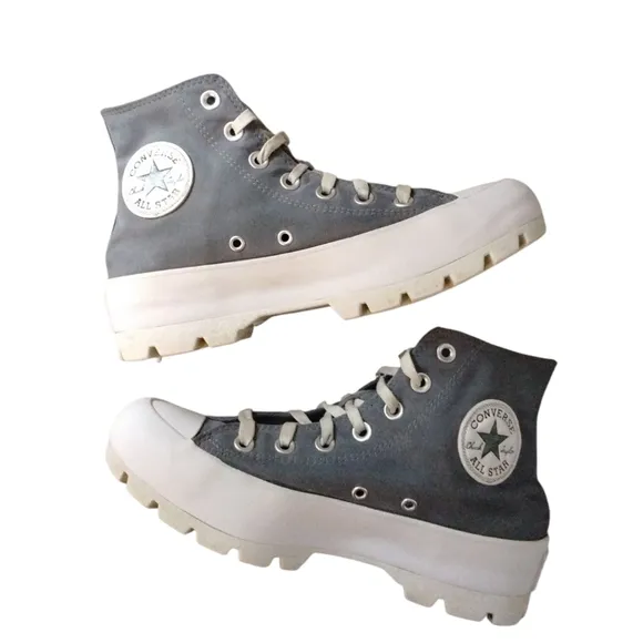 Converse Women's Blue/Gray Platform High-Top Sneakers Lug Sole All Stars Sz 7.5