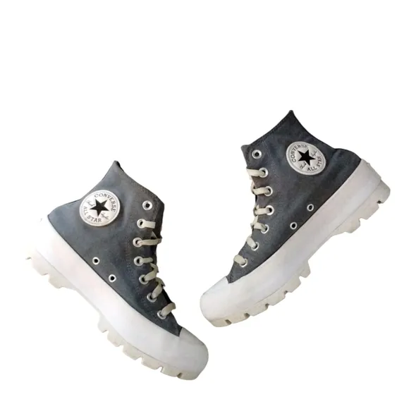 Converse Women's Blue/Gray Platform High-Top Sneakers Lug Sole All Stars Sz 7.5