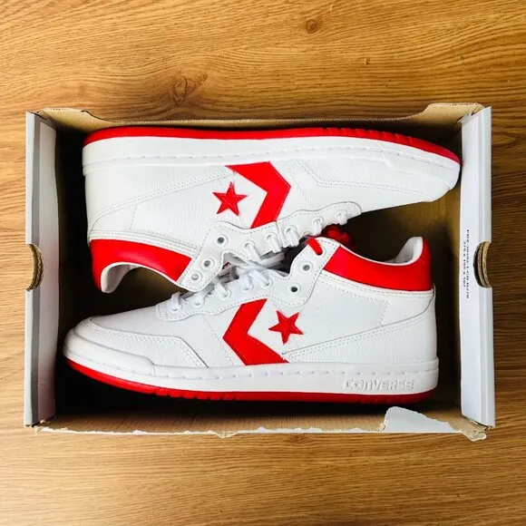 ⭐Converse Womens Shoes Retro Size 7 Fastbreak Pro Mid Leather White Red A10200C