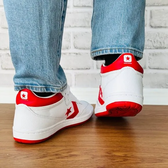 ⭐Converse Womens Shoes Retro Size 7 Fastbreak Pro Mid Leather White Red A10200C