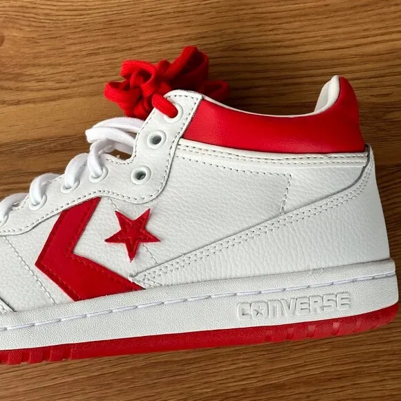 ⭐Converse Womens Shoes Retro Size 7 Fastbreak Pro Mid Leather White Red A10200C