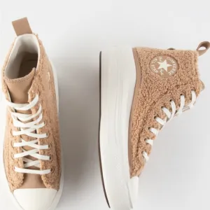 Converse Women's Tan High-Top Sherpa Sneakers