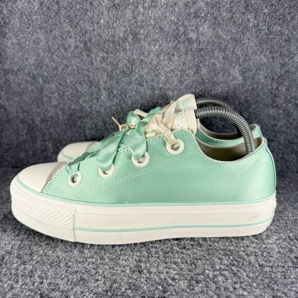 Converse Lift Platform Womens 9 Shoes Green Mint Satin Chuck Taylor All Star