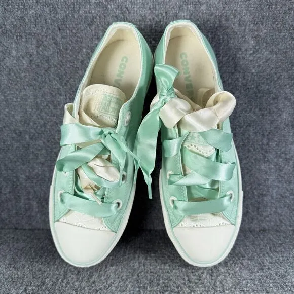 Converse Lift Platform Womens 9 Shoes Green Mint Satin Chuck Taylor All Star