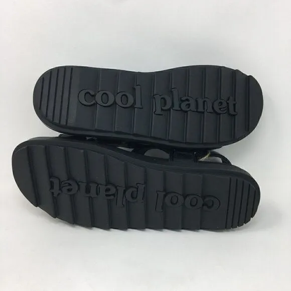 Cool Planet By Steve Madden Women's Sandals Black Size 9 Astridd Platform NIB