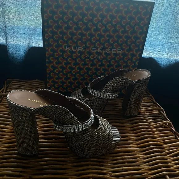COPY - Kurt Geiger Gold Platform Shoes with Chunky Heel