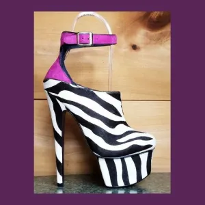 COPY - Zebra pony fur 6.75&quot; High Heel Platform Shoes