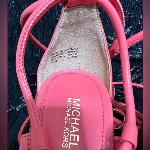 Coral Vero Lug Platform Ankle Wrap Sandal (Women) 6.5 - Michael Michael Kors