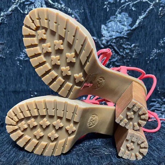 Coral Vero Lug Platform Ankle Wrap Sandal (Women) 6.5 - Michael Michael Kors