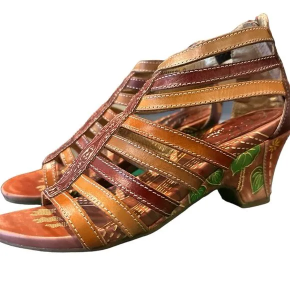 CORKYS Elite St.Martin Embossed Leather Gladiator Sandal Size 8