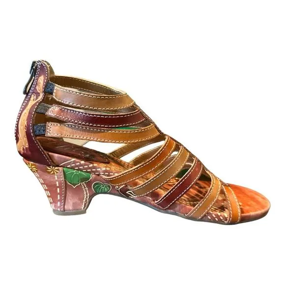 CORKYS Elite St.Martin Embossed Leather Gladiator Sandal Size 8