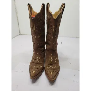 Corral Vintage Brown Cowboy Western Boots 6M C1965 Genuine Cowhide Mexico