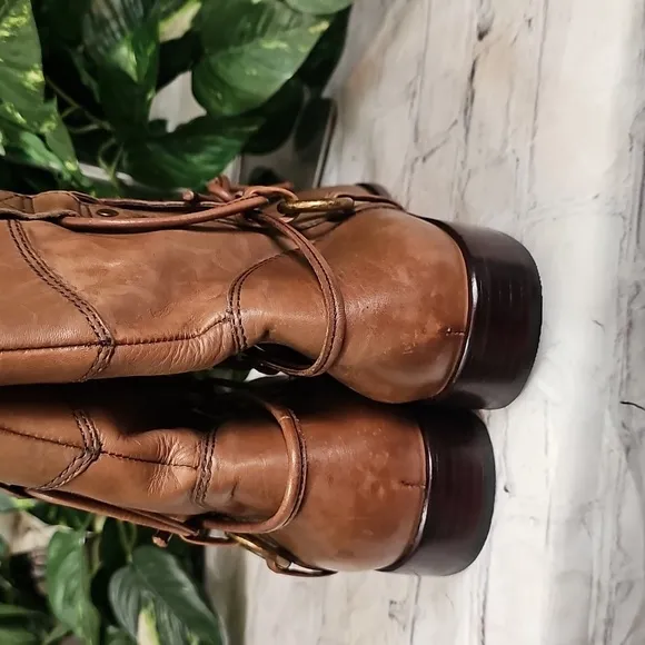 Corso Como SIDE Tie Brown Leather Ankle Boots 10