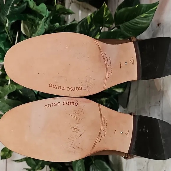 Corso Como SIDE Tie Brown Leather Ankle Boots 10