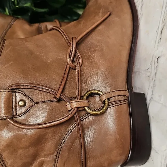 Corso Como SIDE Tie Brown Leather Ankle Boots 10