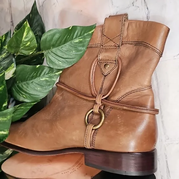 Corso Como SIDE Tie Brown Leather Ankle Boots 10