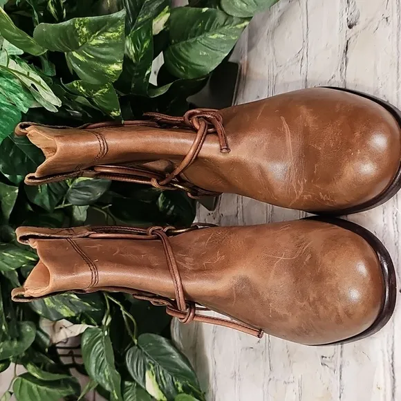 Corso Como SIDE Tie Brown Leather Ankle Boots 10