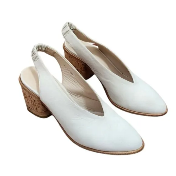 COS Suede Slingback Heels light gray color Size 8