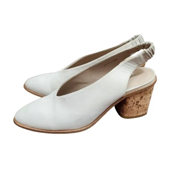 COS Suede Slingback Heels light gray color Size 8