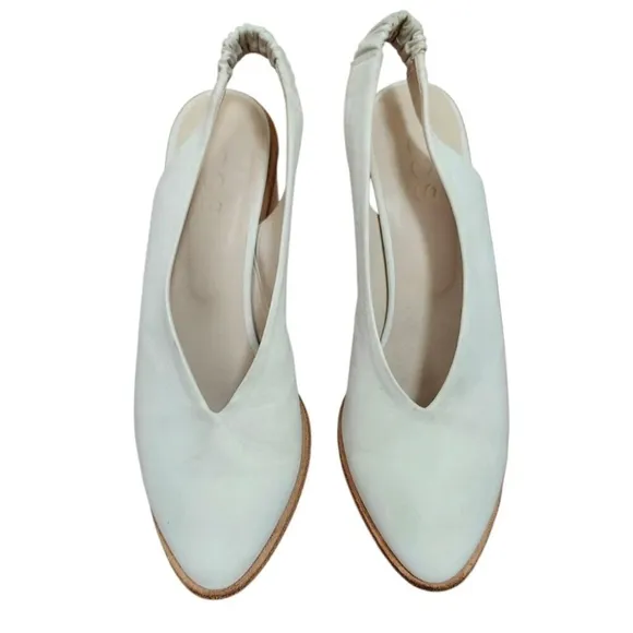 COS Suede Slingback Heels light gray color Size 8