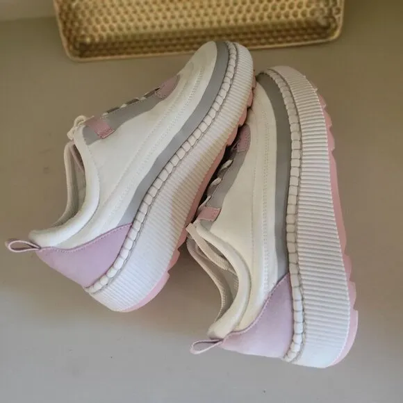 Cougar Women's Sayah White Pink Gray Platform Sneakers Shoes Sz 8.5
