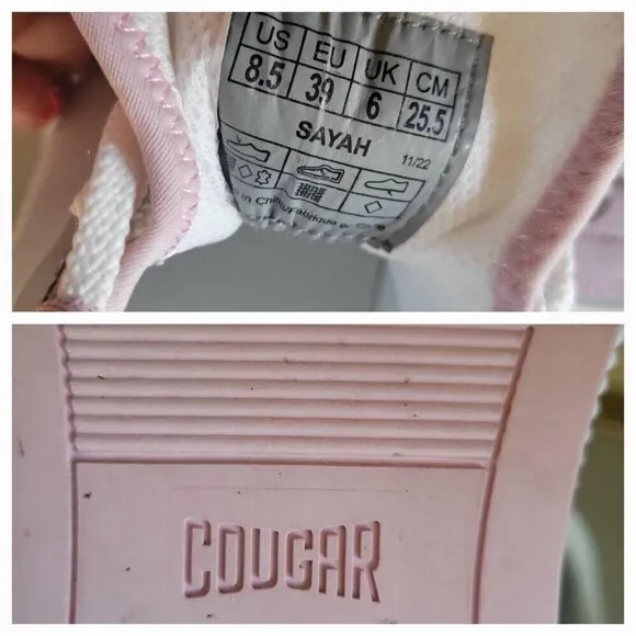 Cougar Women's Sayah White Pink Gray Platform Sneakers Shoes Sz 8.5