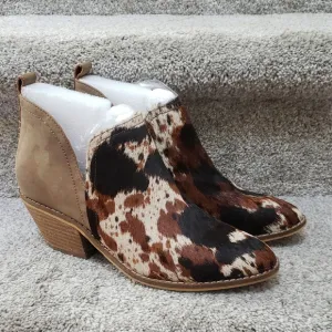 Cow Print Print Ankle Boots Size 8 New Corkys