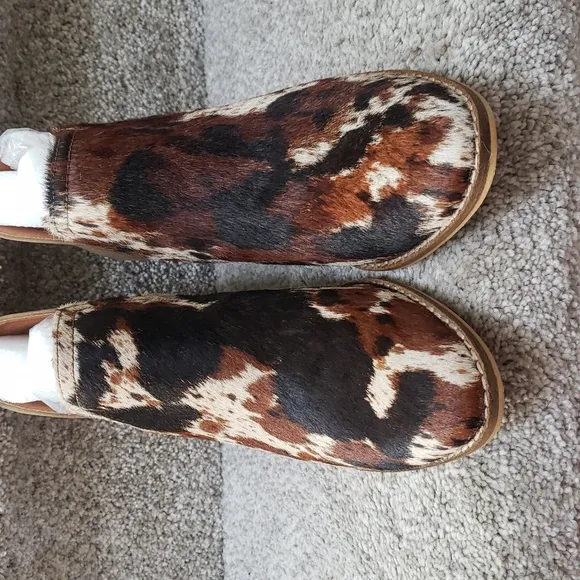 Cow Print Print Ankle Boots Size 8 New Corkys