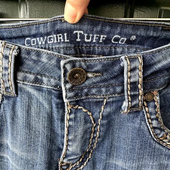 Cowgirl Tuff &quot;Twisted Metal&quot; Bootcut Jeans for Western Rodeo Festival, 29 x 31