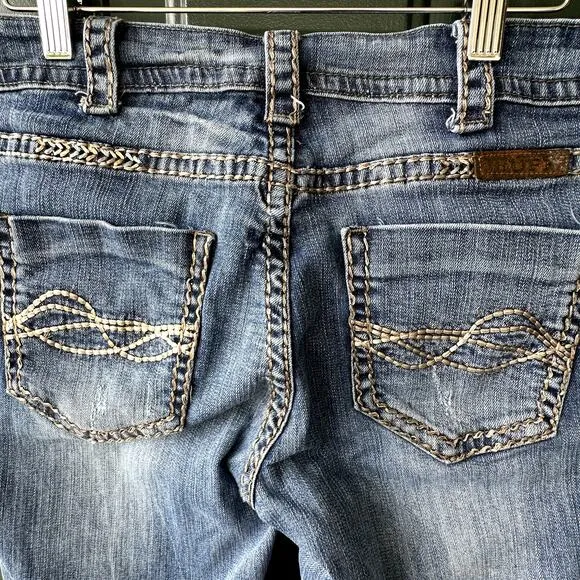 Cowgirl Tuff &quot;Twisted Metal&quot; Bootcut Jeans for Western Rodeo Festival, 29 x 31