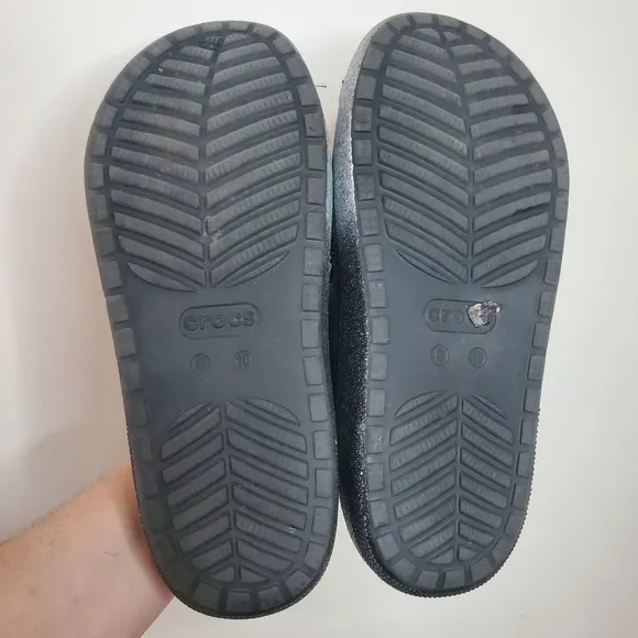 CROCS Classic Cozzzy Glitter Sandals Size Womens 10 Mens 8