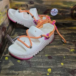 Crocs Hiker Xscape Festival Platform Sandals White Pink Women's Sz 8 [Men Sz 6]