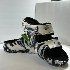 Crocs Unisex Adult Classic Cozzy Platform Sandals Black/White Men’s 12 NWT