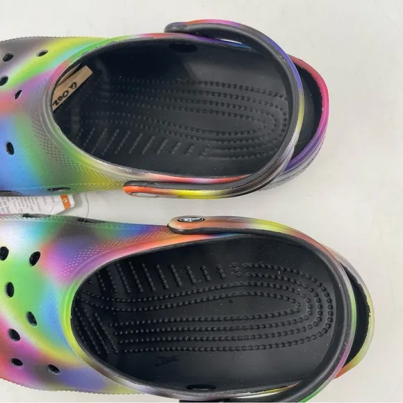 Crocs 👞Unisex Adults Classic Solarized Tie Dye Clog Mule - Men/9 - Women/11