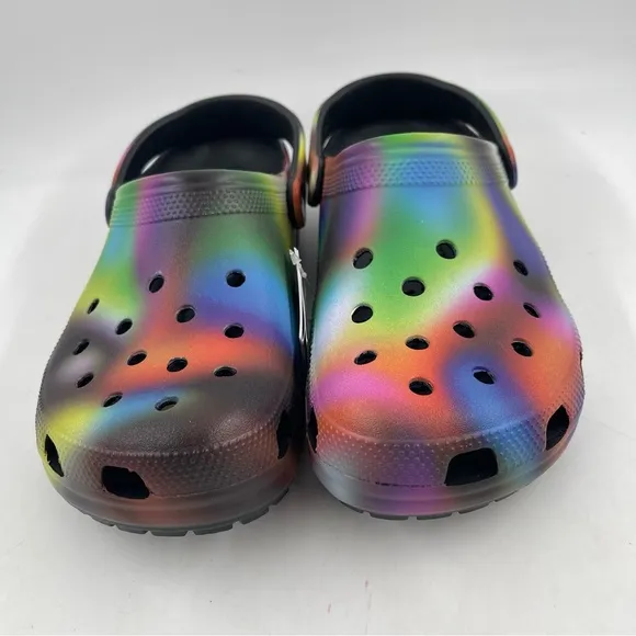 Crocs 👞Unisex Adults Classic Solarized Tie Dye Clog Mule - Men/9 - Women/11