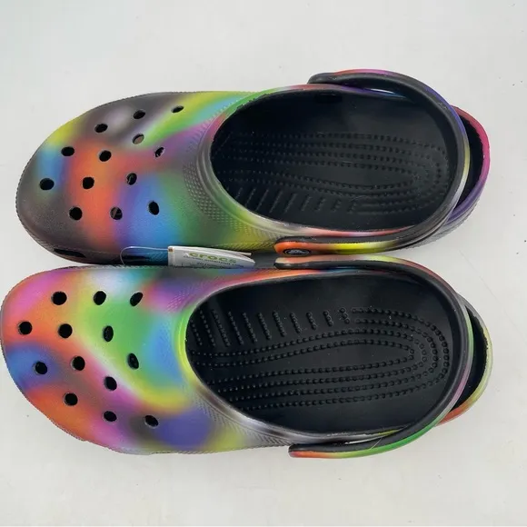 Crocs 👞Unisex Adults Classic Solarized Tie Dye Clog Mule - Men/9 - Women/11
