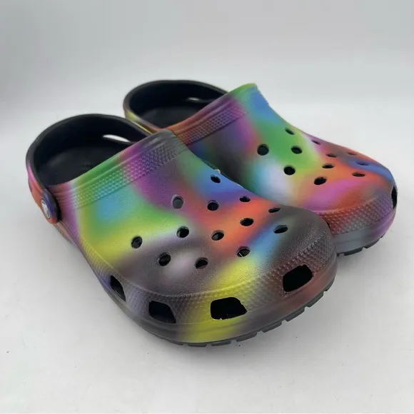 Crocs 👞Unisex Adults Classic Solarized Tie Dye Clog Mule - Men/9 - Women/11