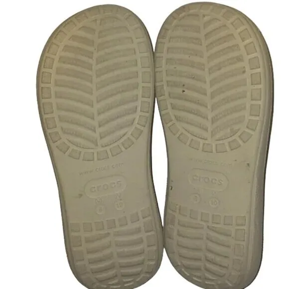 CROCS Unisex Crush Platform Slide Sandals in Bone White