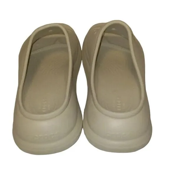 CROCS Unisex Crush Platform Slide Sandals in Bone White