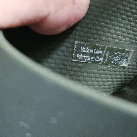 CROCS Women's Brooklyn Low Wedge's Army Green /Mushroom sandals size 7.