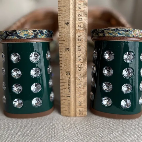 Crystal-Embellished Green and Tan Women's Shoes unique slides boho