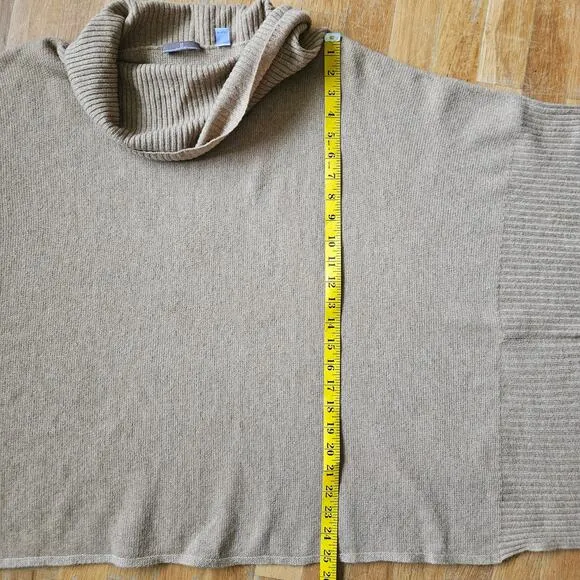 Cullen Superfine Wool Cashmere Luxe Poncho Sweater Petite Small Neutral Capsule