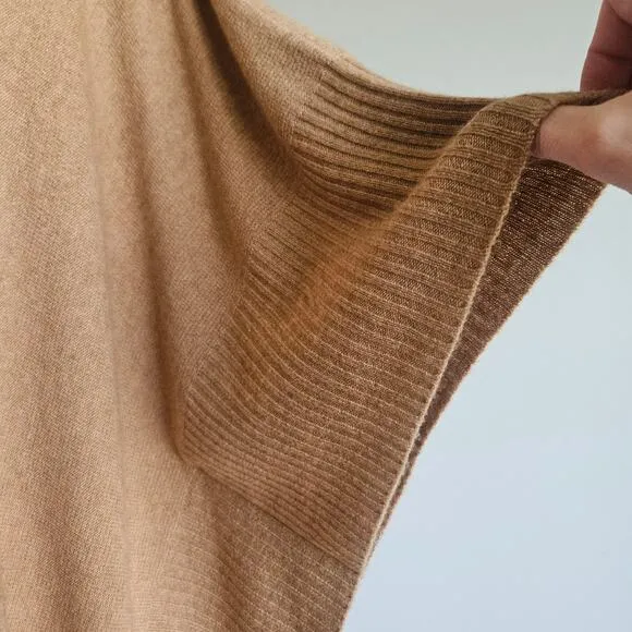 Cullen Superfine Wool Cashmere Luxe Poncho Sweater Petite Small Neutral Capsule