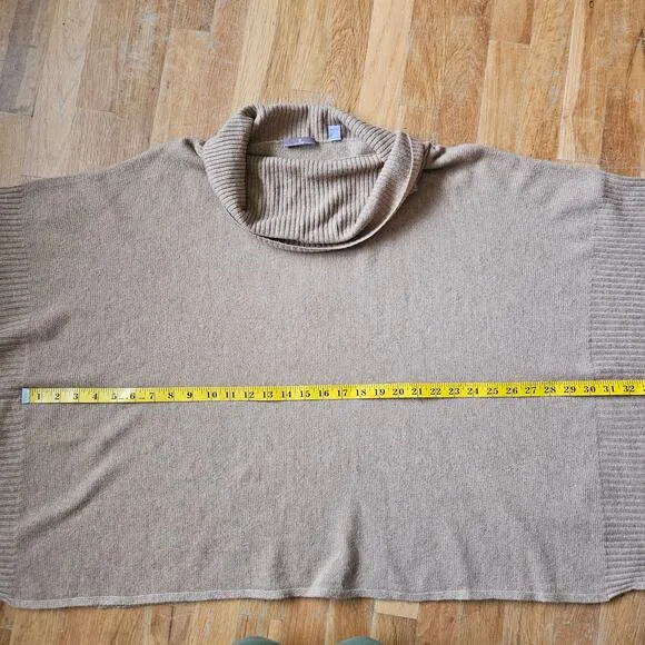 Cullen Superfine Wool Cashmere Luxe Poncho Sweater Petite Small Neutral Capsule