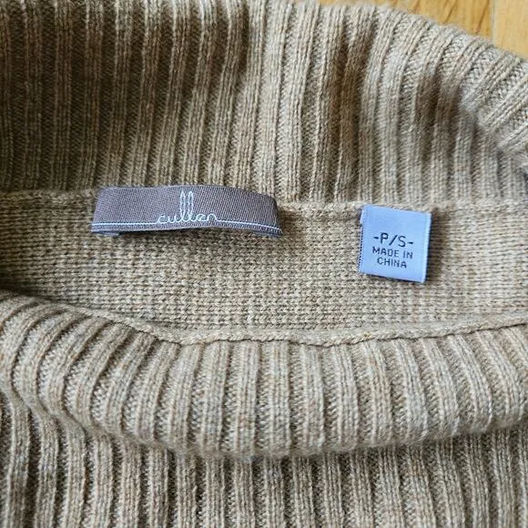 Cullen Superfine Wool Cashmere Luxe Poncho Sweater Petite Small Neutral Capsule