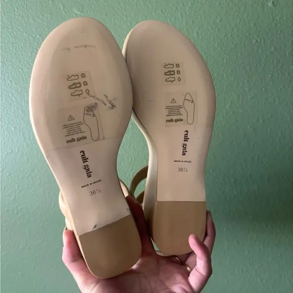 Cult Gaia Gabi Natural Ankle Wrap Sandals in Dunes NEW