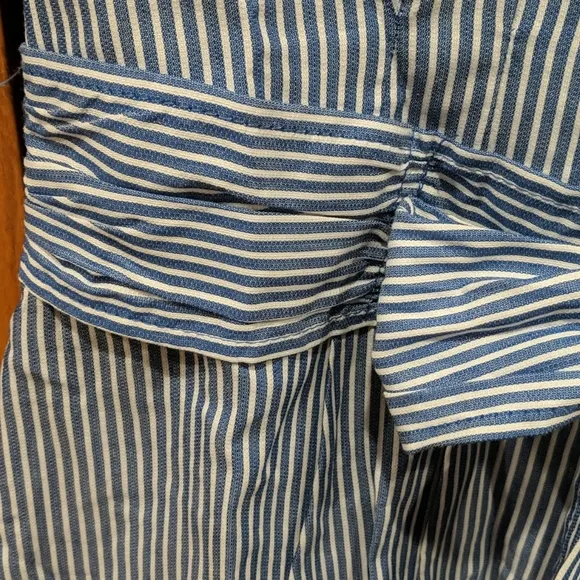 CUPIO blue/white sleeveless faux wrap dress M nwt