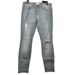 Current Elliot Fade Destroy Ankle Skinny Cheville Distressed Jeans Gray Size 31
