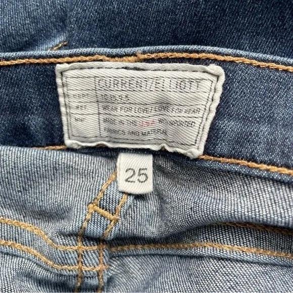 Current Elliott The Ankle Skinny Jean Stagecoach Wash Designer Denim Size 25